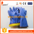 Blaue PVC Sandy Fertige Handschuhe mit Acryl Boa Liner Dpv212